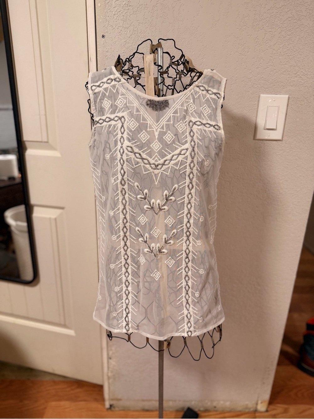 Free People Sheer Witchy Boho Blouse – Basically Magic in Size M
